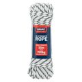 Grunt 6mm x 30m High Strength Rope, White with Black Trace, Polyester, 700kg Break Strength