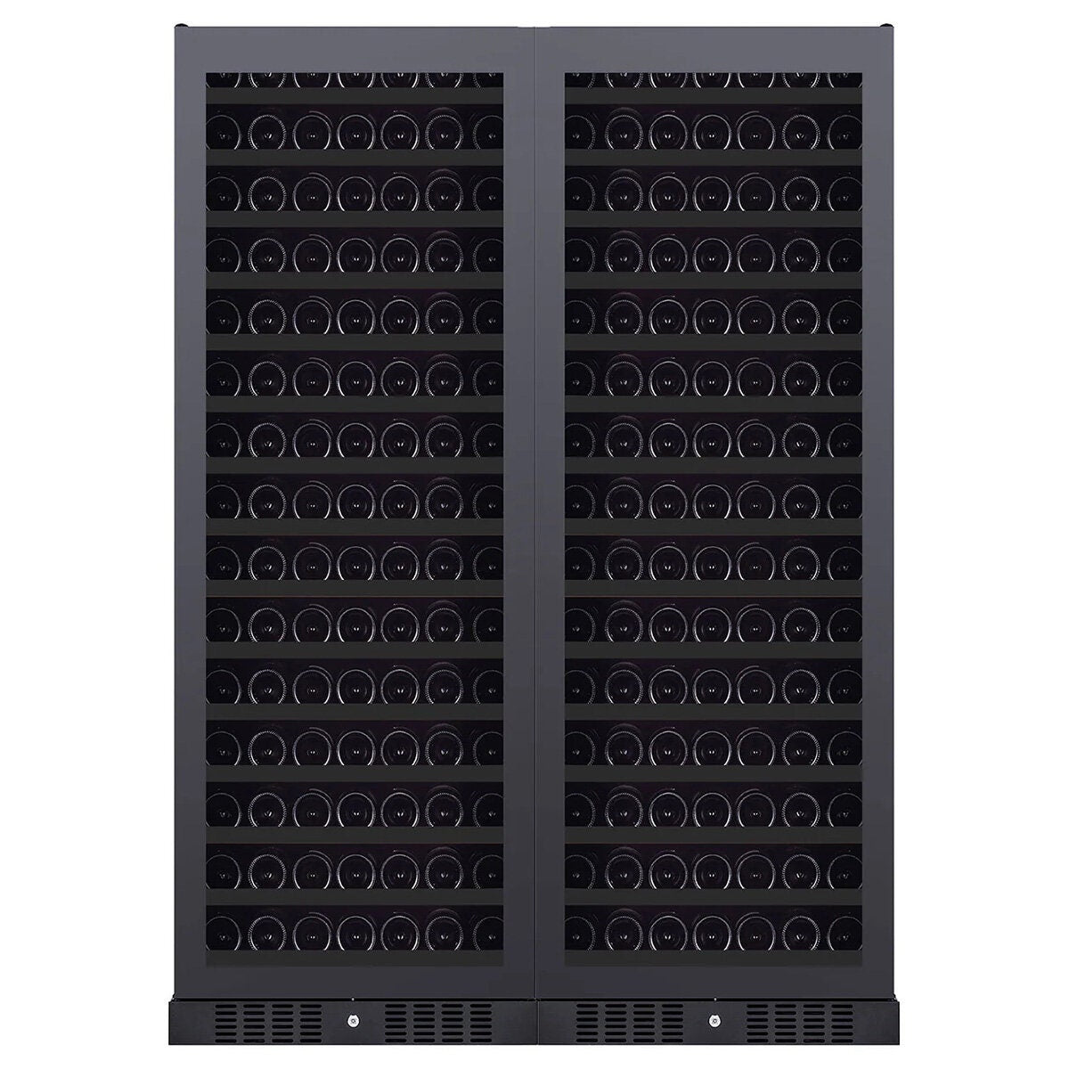 Grand Cru 366 Bottle Multi Zone Wine Fridge - Black Rimless Glass Door - 32 Shelves - GCWF366MZBLK