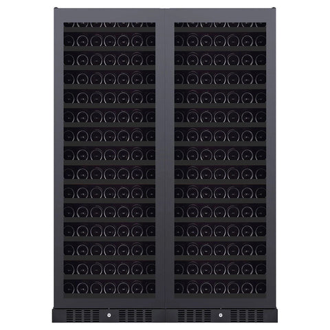 Grand Cru 366 Bottle Multi Zone Wine Fridge - Black Rimless Glass Door - 32 Shelves - GCWF366MZBLK