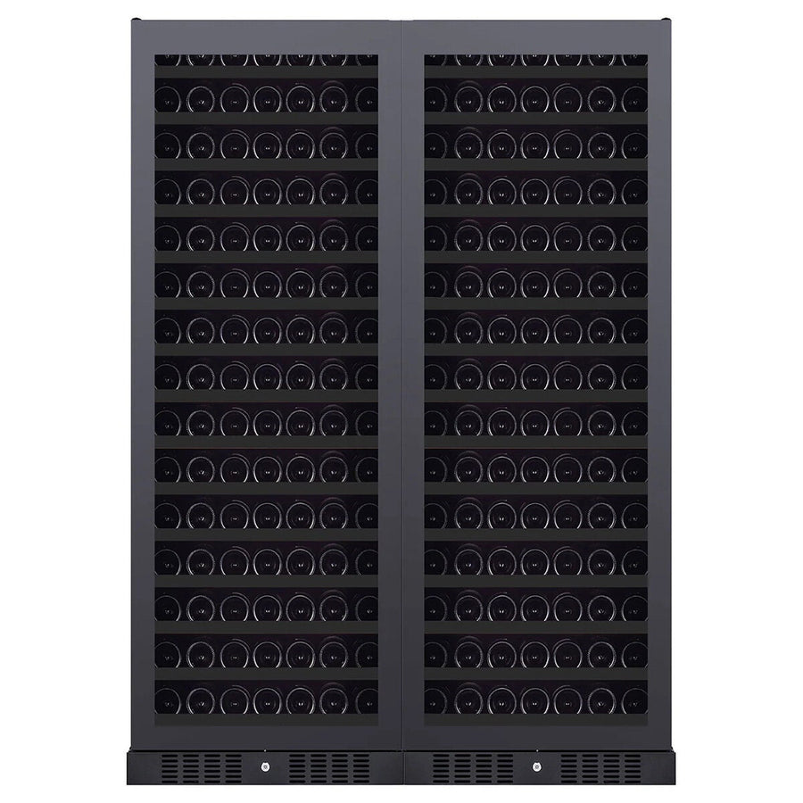 Grand Cru 366 Bottle Multi Zone Wine Fridge - Black Rimless Glass Door - 32 Shelves - GCWF366MZBLK