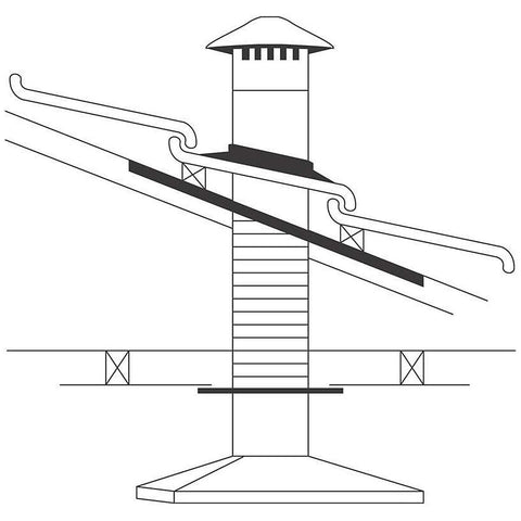 Abey 125mm Vertical Tiled Roof Ducting Kit - 3.4m Airflex, Cowl, Tile Roof Flashing, Ceiling Ring - RHVT5
