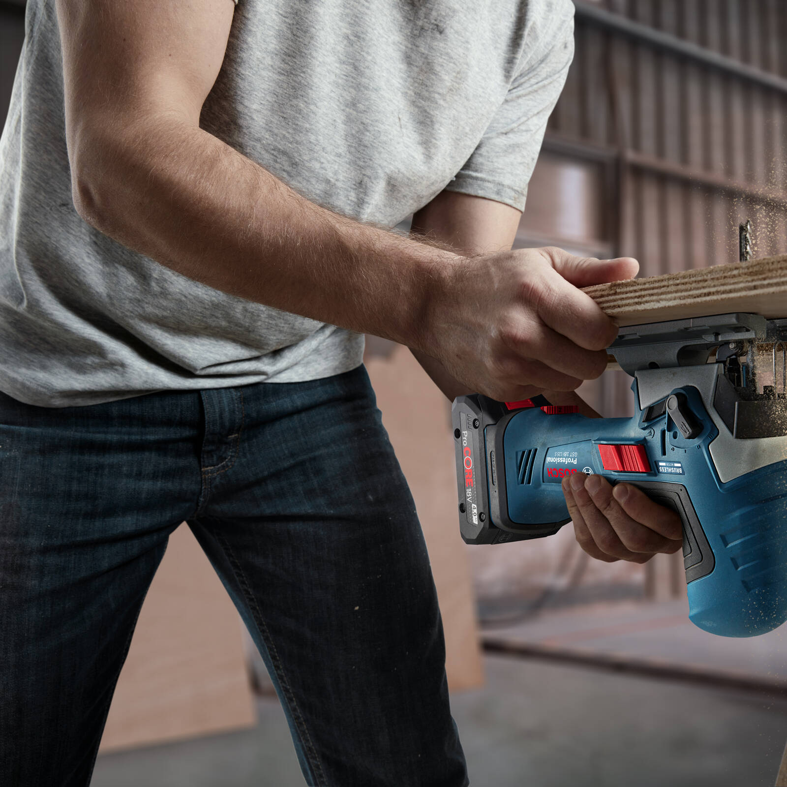 Bosch Professional 18V Cordless Jigsaw GST 18V-125 S - Skin Only, Barrel Grip