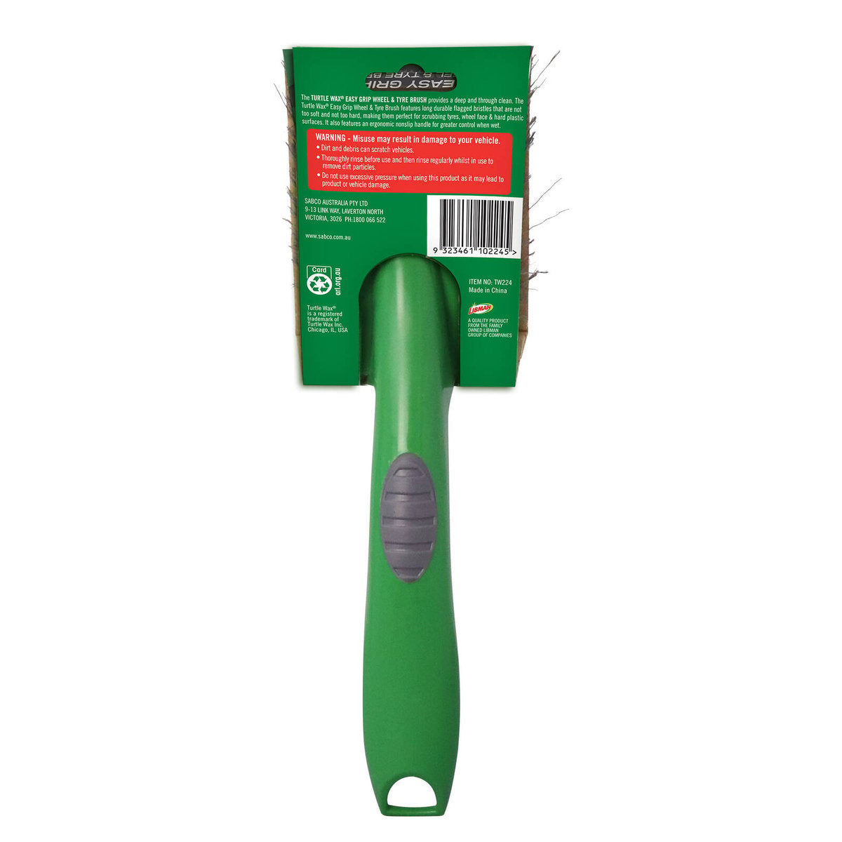 Turtle Wax Easy Grip Wheel Tyre Brush - 100mm x 295mm - Durable Bristles - SuperSaverAU - view 2