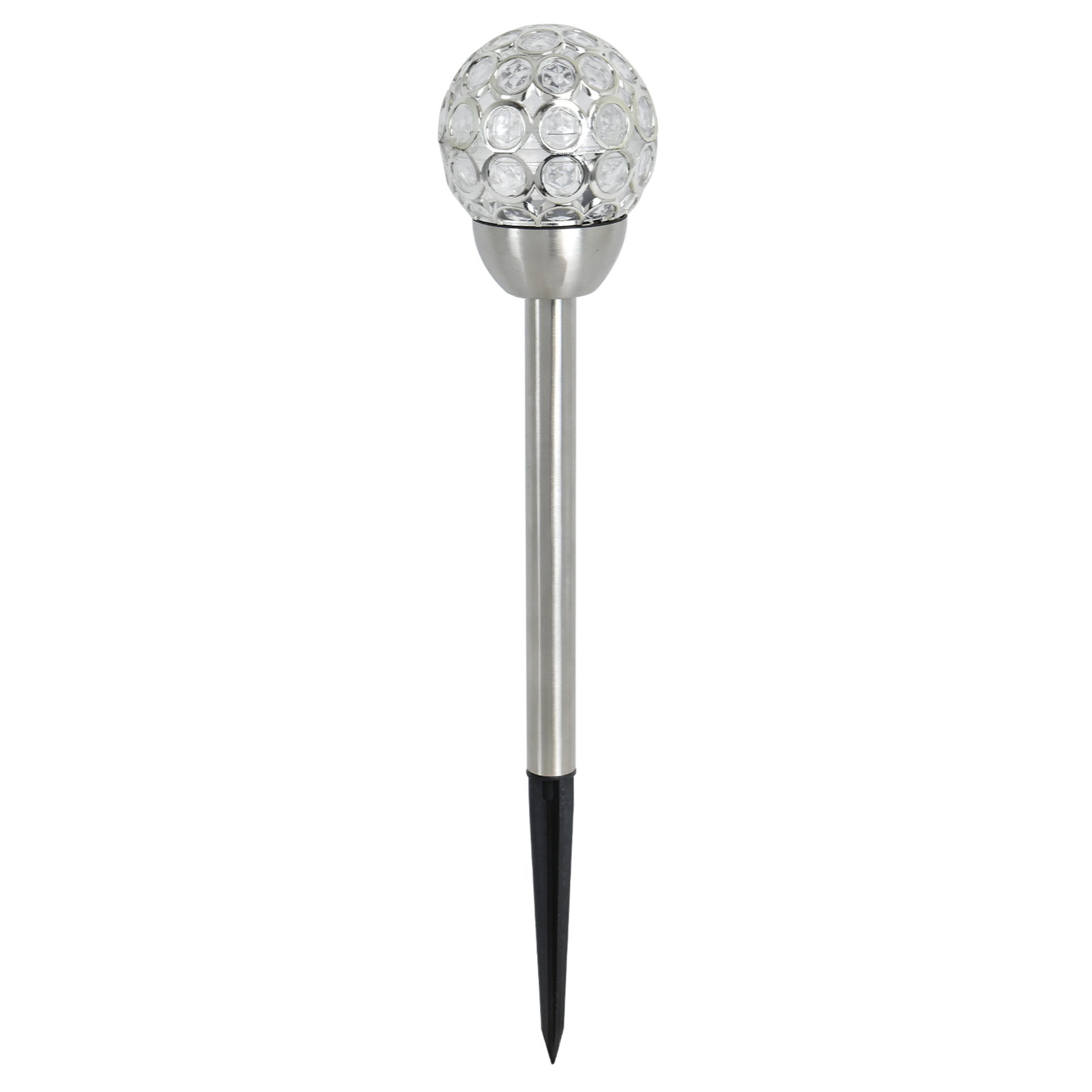 Click Crystal Solar LED Pathway Light Stainless Steel