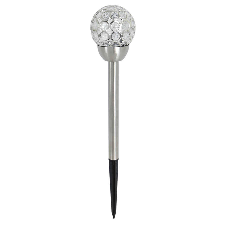 Click Crystal Solar LED Pathway Light Stainless Steel