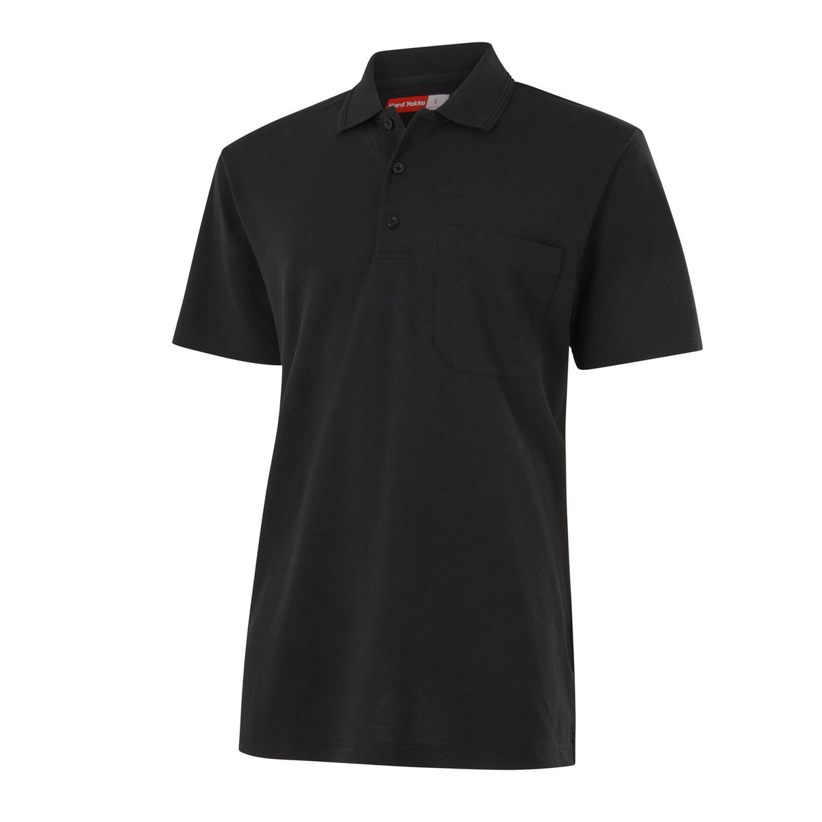Hard Yakka Men's Black Polyester Cotton Pique Short Sleeve Polo - Size 2XL