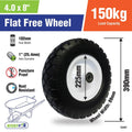 Easyroll Wheelbarrow Wheel - 400x8 - PU Foam/Steel - Puncture Proof - SuperSaverAU - view 2