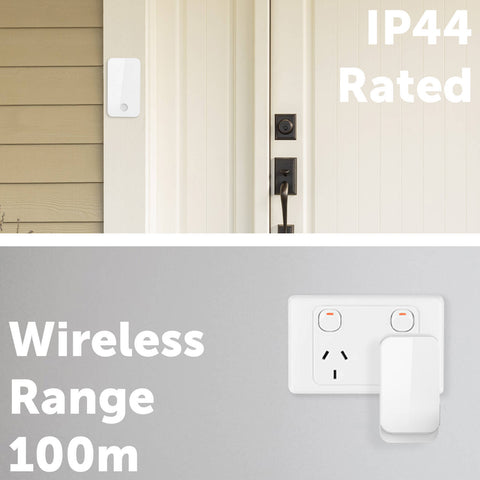 Arlec Plug-in Wireless Door Chime 100m Range 38 Sounds White KDCP01
