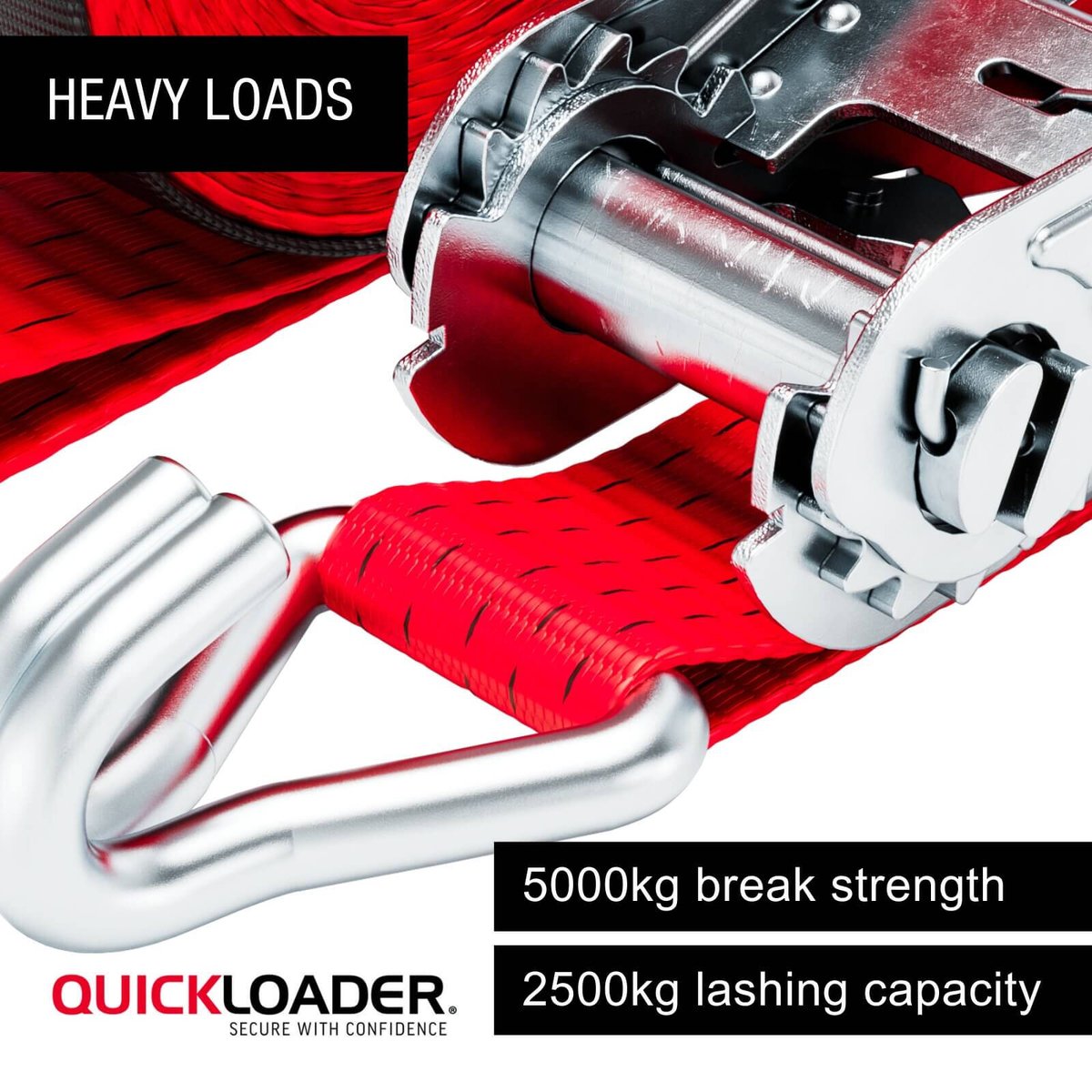 Quickloader Ratchet Strap Tie Down 10m 2500kg - Durable, Secure, Efficient - SuperSaverAU - view 2