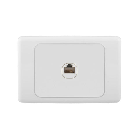 Deta Cat 6 RJ45 Outlet - 118mm x 76mm - Polycarbonate - Wall Mount - SuperSaverAU - view 1