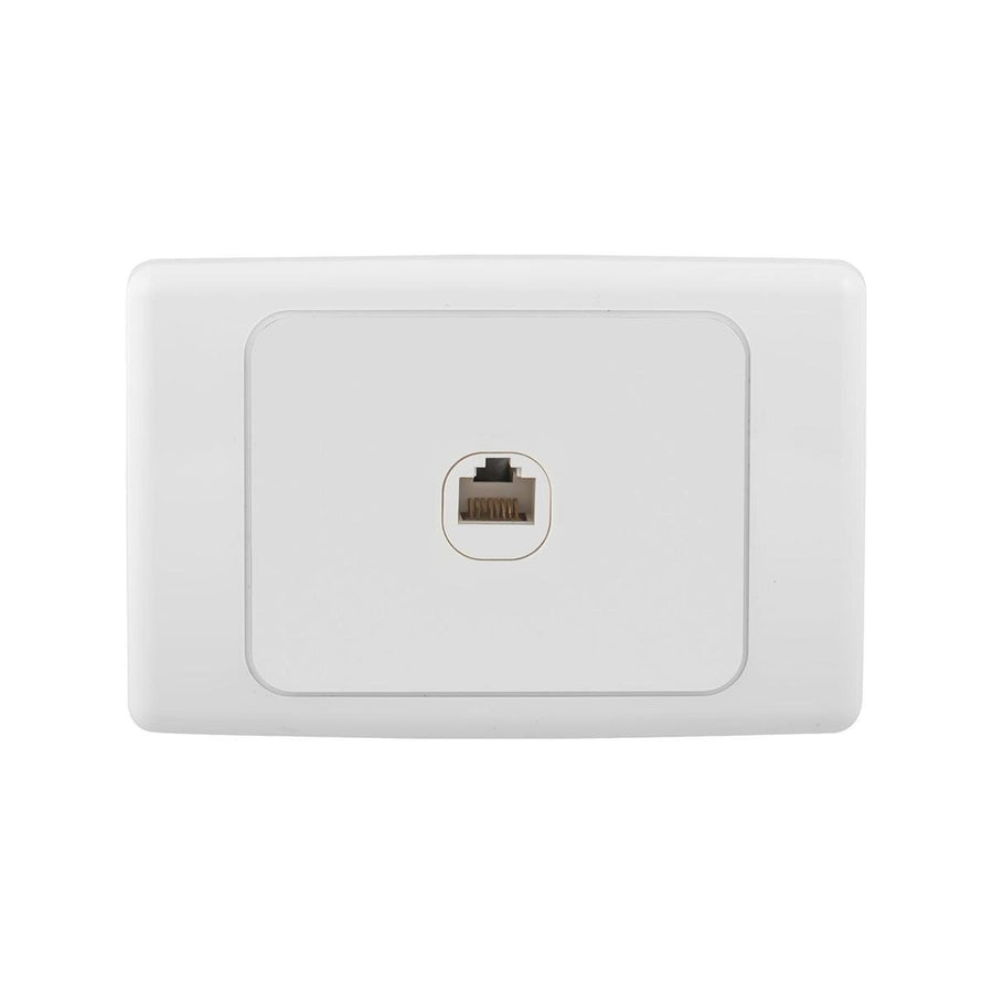 Deta Cat 6 RJ45 Outlet - 118mm x 76mm - Polycarbonate - Wall Mount - SuperSaverAU - view 1