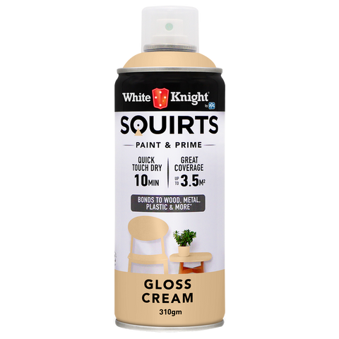 White Knight Squirts Cream Gloss Spray Paint 310g Quick-Dry Durable - SuperSaverAU - view 1