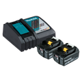 Makita Single Port Rapid Battery Charger with 2 x 5.0Ah Batteries 199179-3 - 165mm x 90mm x 340mm - SuperSaverAU - view 1
