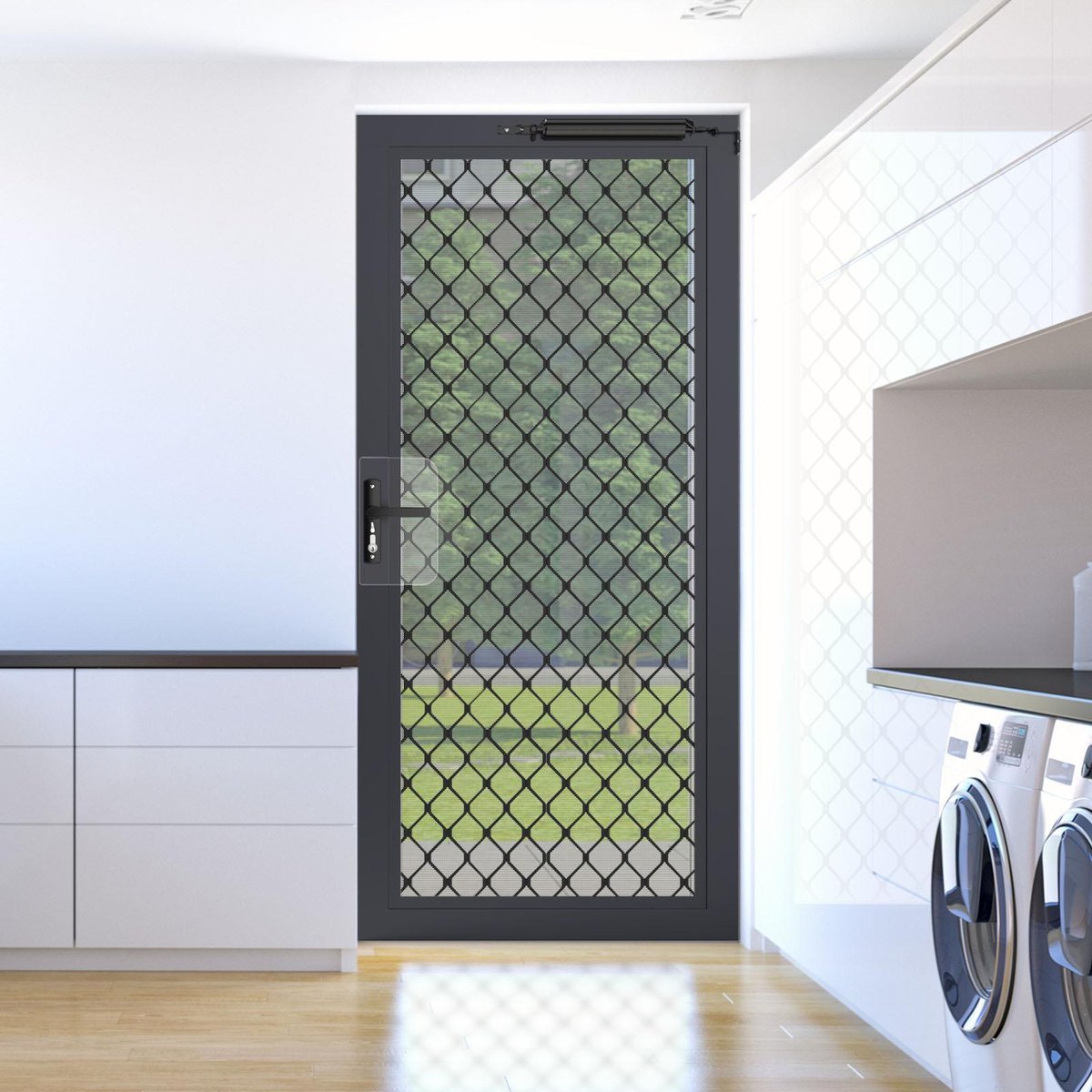 Rolltrak Black Keyed Hinged Screen Door Lock 50mm Alloy Security - SuperSaverAU - view 5