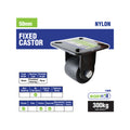 Easyroll 50mm Black Nylon Fixed Machine Castor, 300kg Load