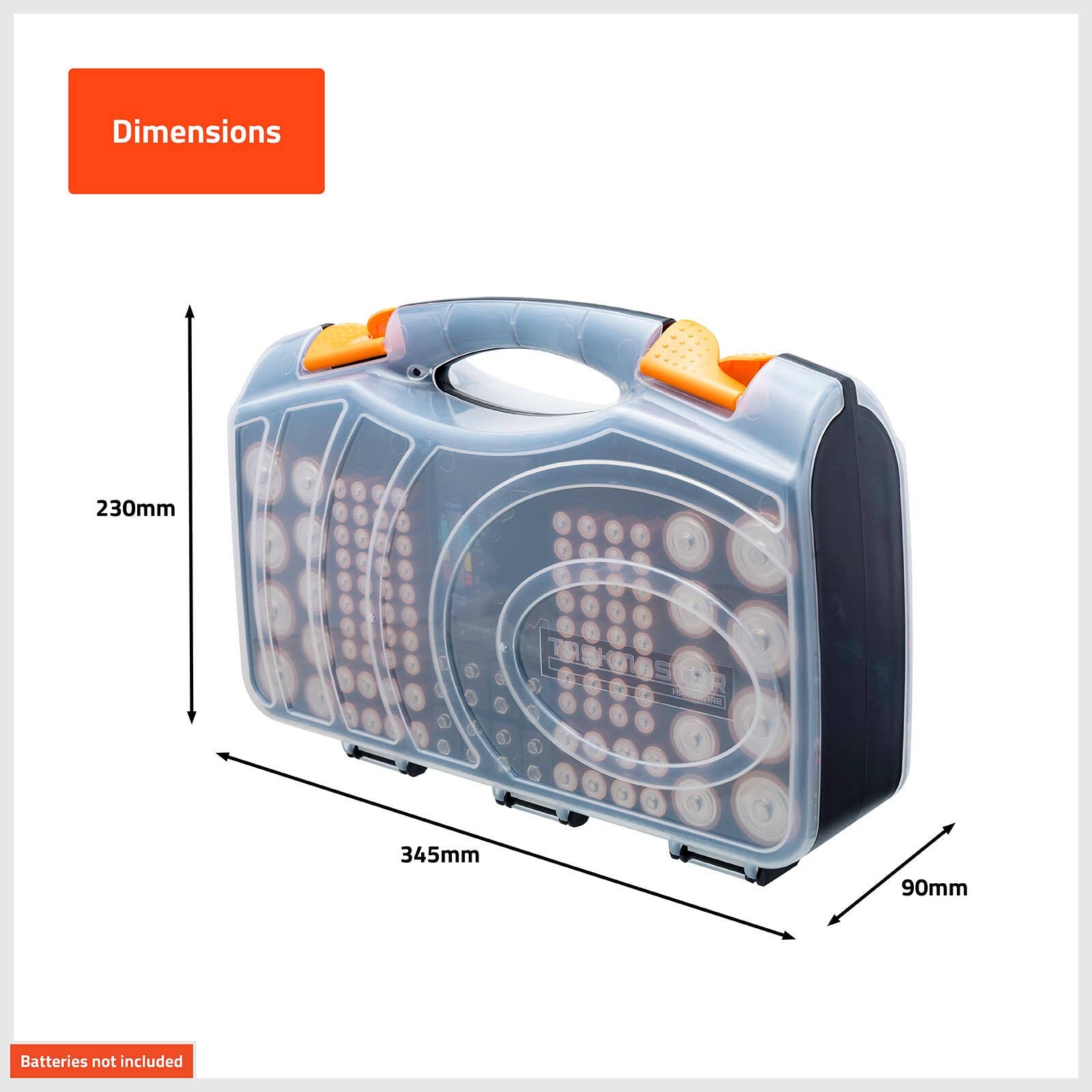 Taskmaster Double Sided Plastic Battery Storage Case
