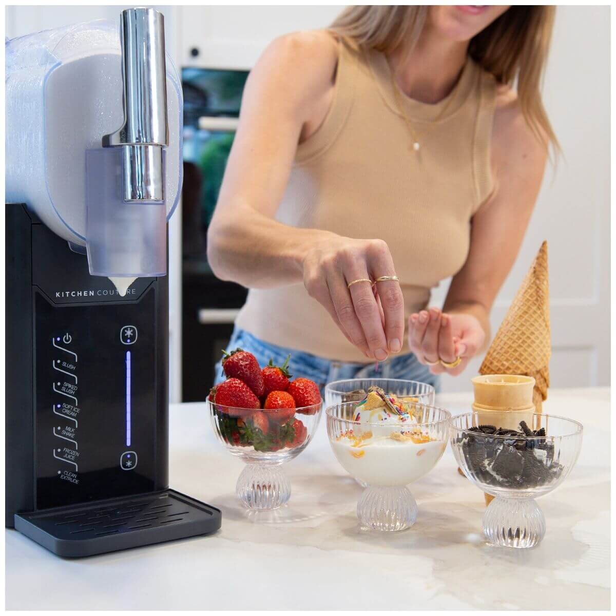 Kitchen Couture Slushie and Soft Serve Maker - 2L Bowl - Built-in Compressor - Dark Grey - 10005719