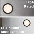 Arlec 14W 240V Black CCT LED Dorset Round Bunker Light, Hardwired Outdoor ABL105BK
