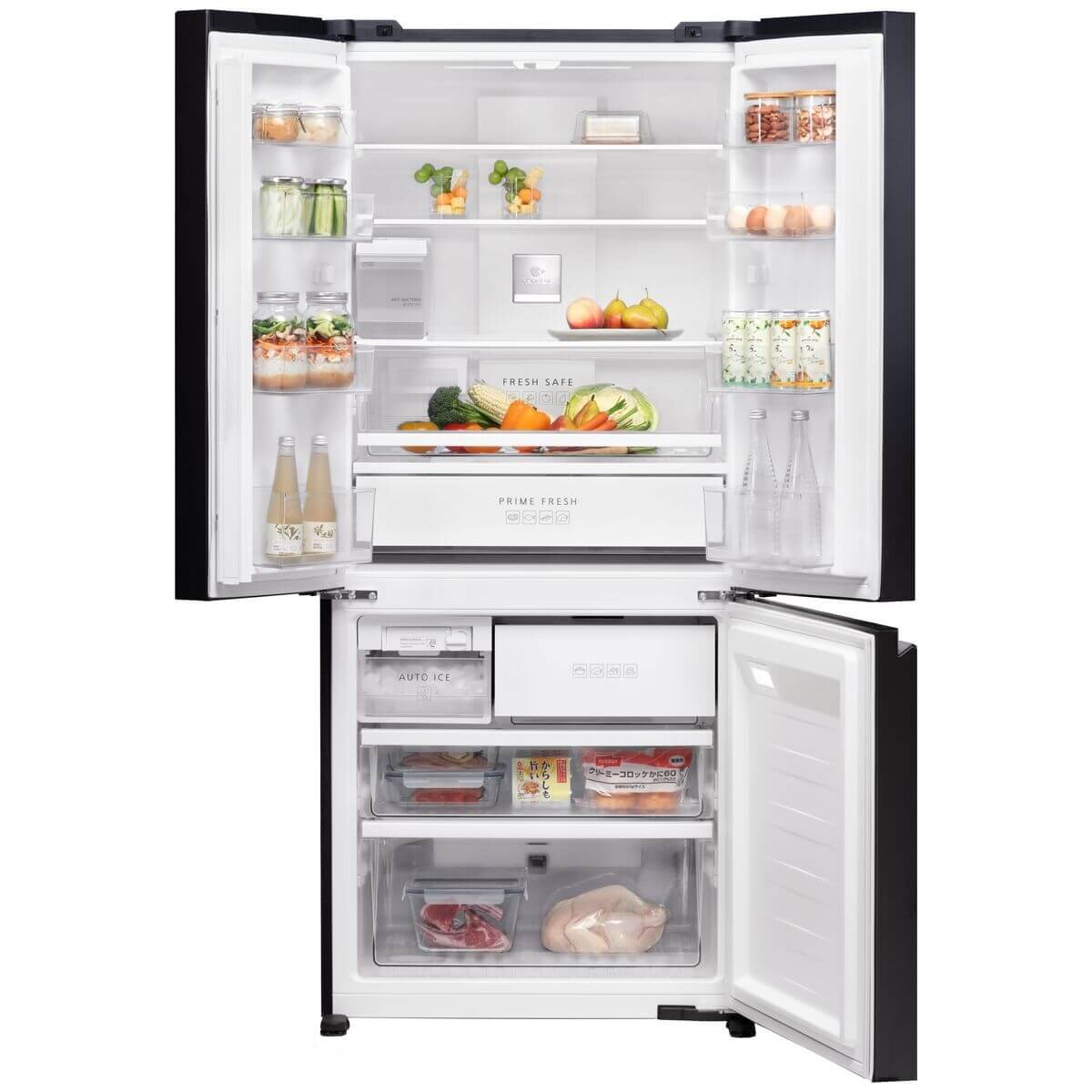 Panasonic French Door Fridge - Matte Metallic Black, nanoe X, Prime Fresh Soft-Freezing - NR-CW530HWKA