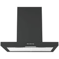 Haier 60cm black canopy rangehood - 700m³/h extraction, 3 fan speeds, dishwasher-safe mesh filters - HC60BLB1