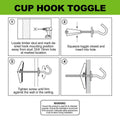 Everhang Cup Hooks - 25mm - Steel - Easy to Install - SuperSaverAU - view 5