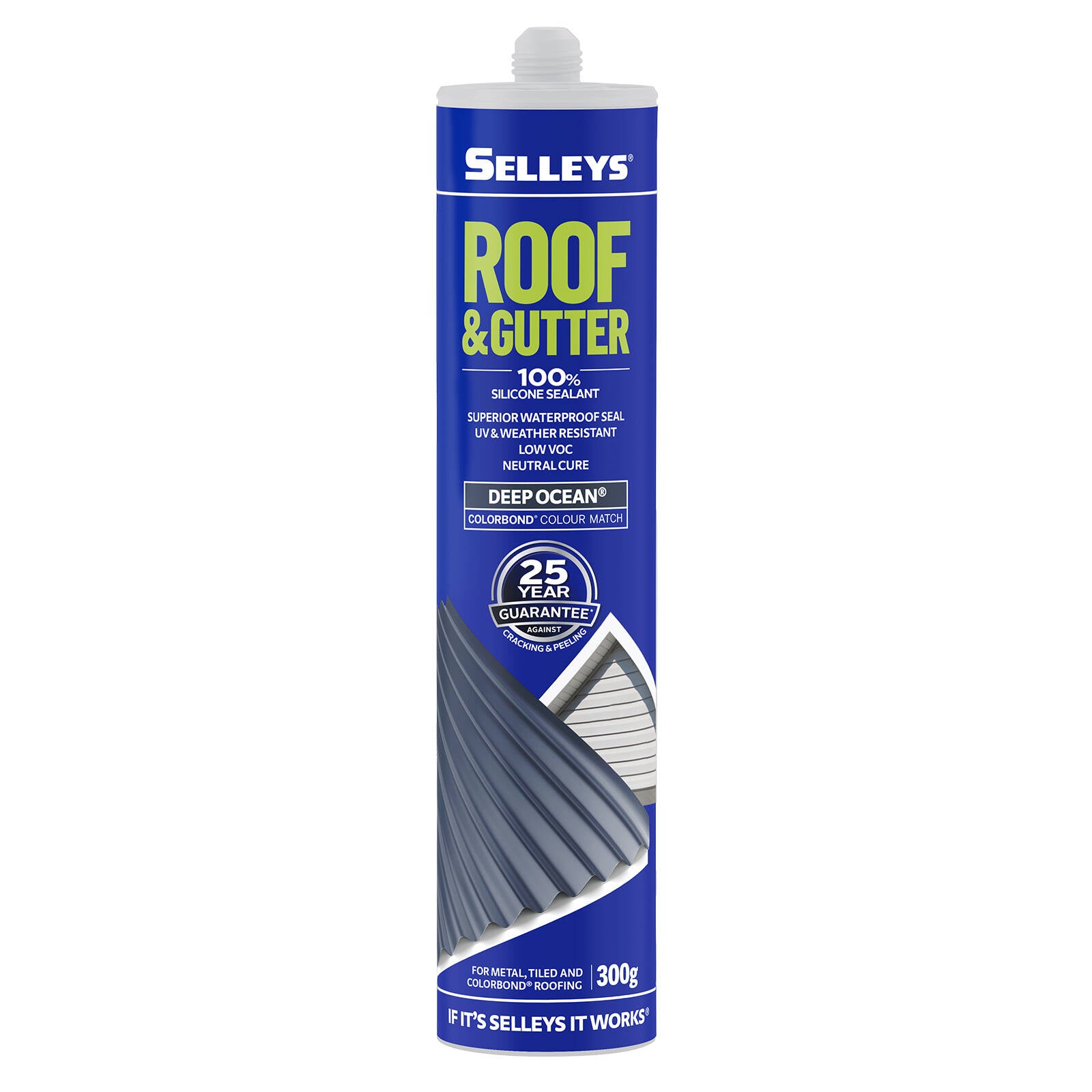 Selleys Roof and Gutter Silicone Sealant Deep Ocean 300g UV Resistant