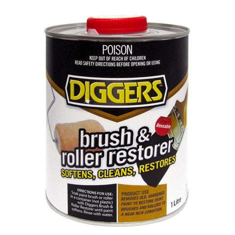 Diggers 1L Brush and Roller Restorer, Concentrated Low VOC Solvent