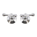 Shaw & Mason Chrome 1/4 Turn Lever Wall Top Assembly Pair Brass