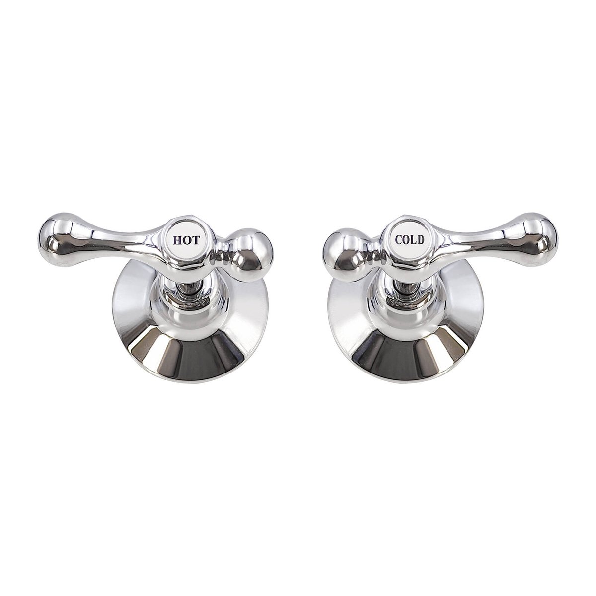 Shaw Mason Chrome 1/4 Turn Lever Wall Top Assembly Pair - 77mm x 65mm x 117mm - Easy Installation - Smooth Operation - SuperSaverAU - view 1