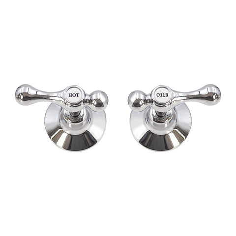 Shaw Mason Chrome 1/4 Turn Lever Wall Top Assembly Pair - 77mm x 65mm x 117mm - Easy Installation - Smooth Operation - SuperSaverAU - view 1