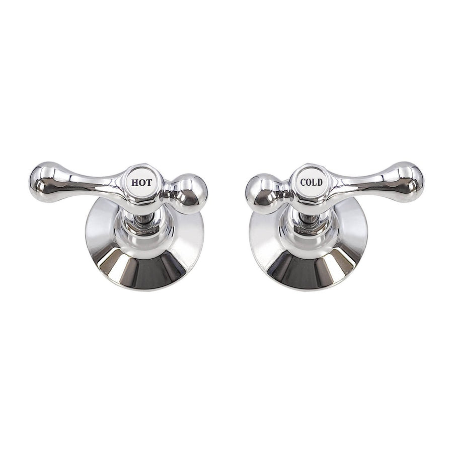 Shaw Mason Chrome 1/4 Turn Lever Wall Top Assembly Pair - 77mm x 65mm x 117mm - Easy Installation - Smooth Operation - SuperSaverAU - view 1