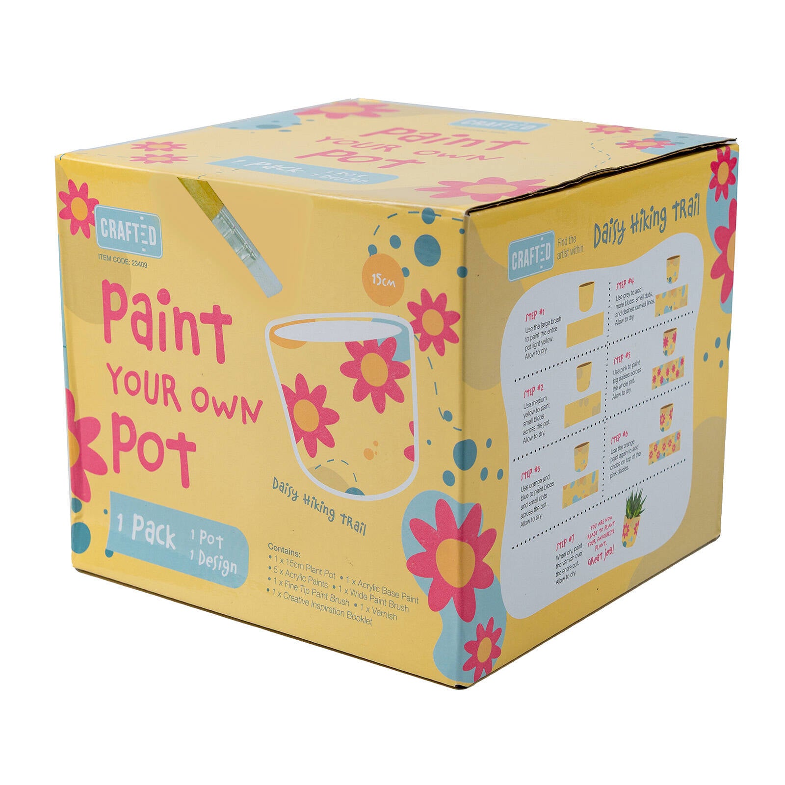 Crafted Paint Your Own Pot Daisy Hiking Trail Kit - 2 Pack