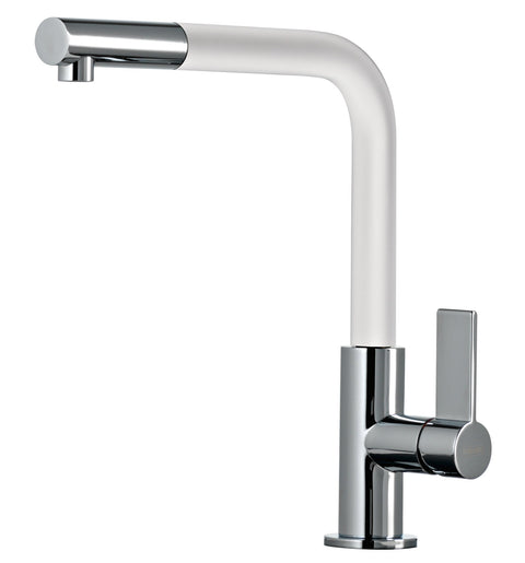 Gessi Pull Out Kitchen Mixer Tap - White Finish, Square Neck, 5 Star WELS Rating - 17053W