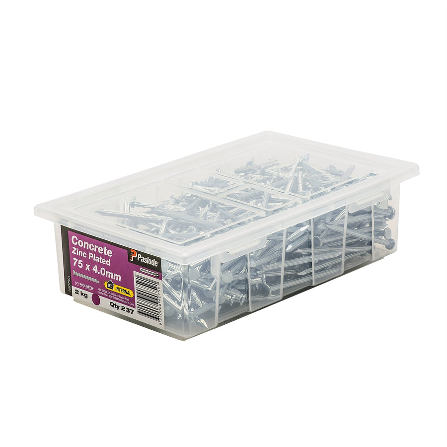 Paslode 75 x 4.0mm Zinc Plated Concrete Nails - 2kg 237 Pack