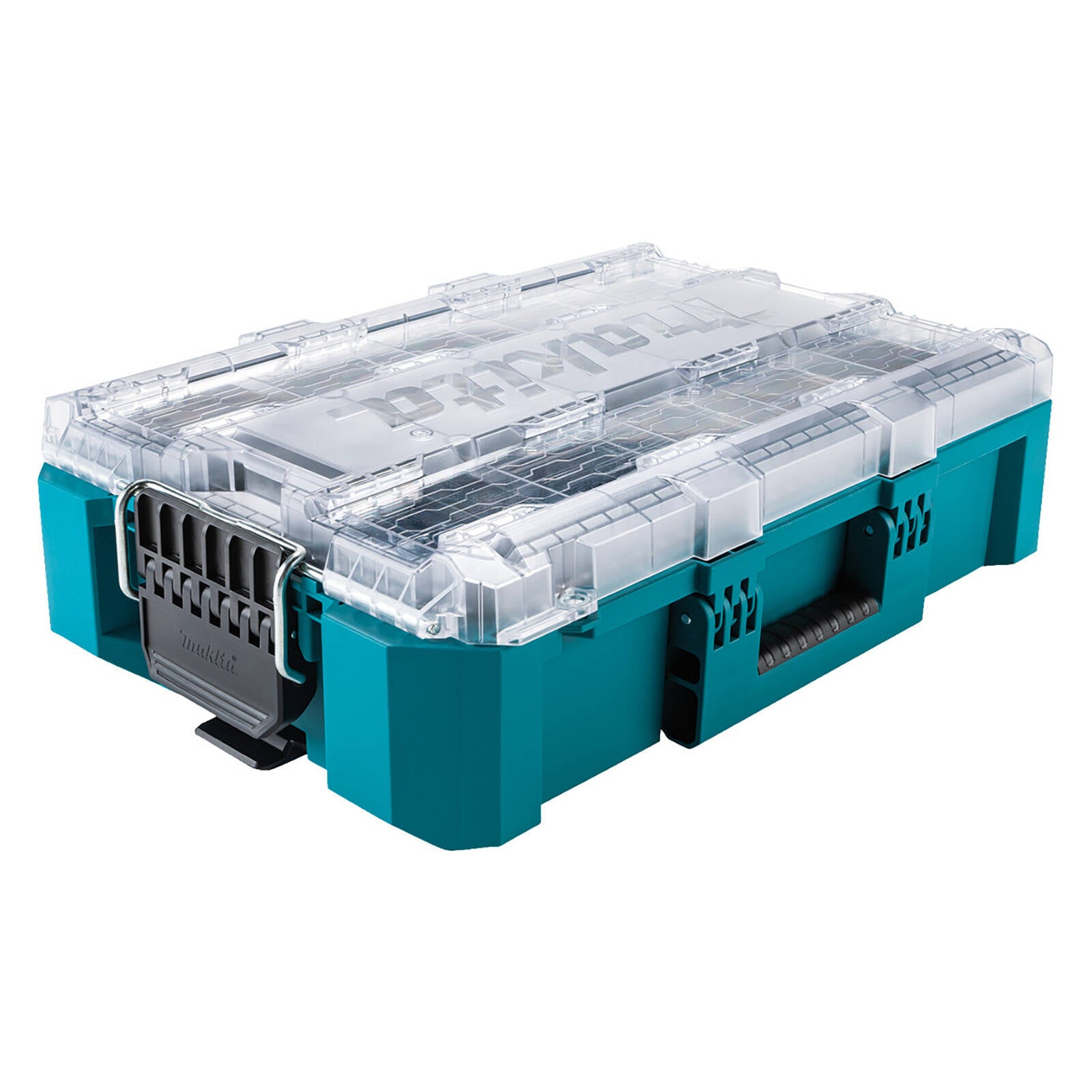 Makita Maktrak Deep Medium Organiser, 11 Removable Bins, Clear Lid