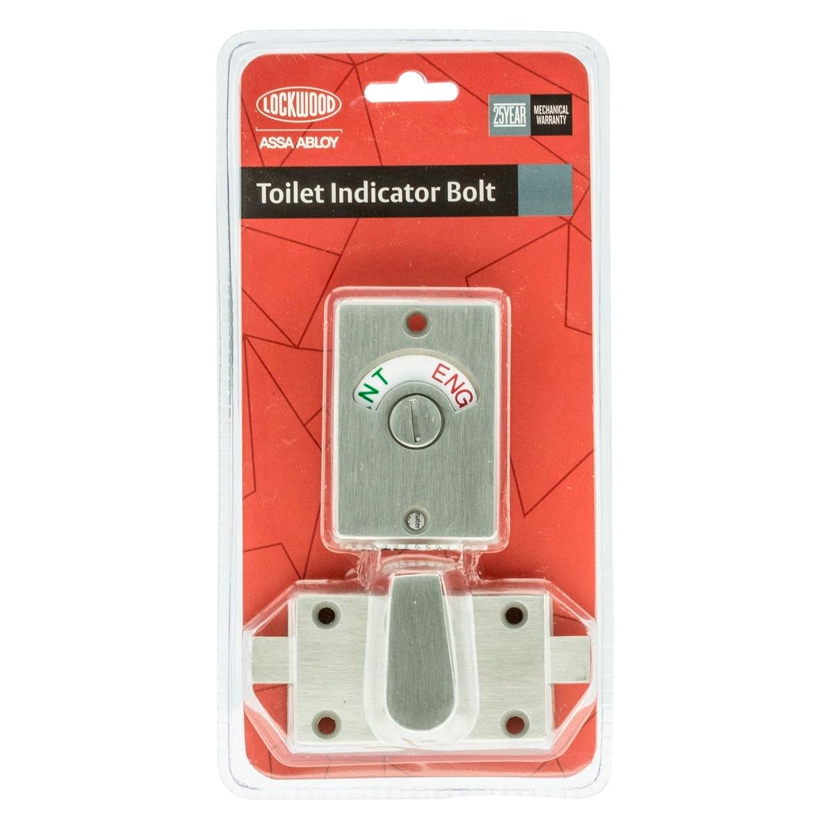 Lockwood Toilet Indicator Bolt Lock - Satin Stainless Steel - 30mm - Easy Install - SuperSaverAU - view 1