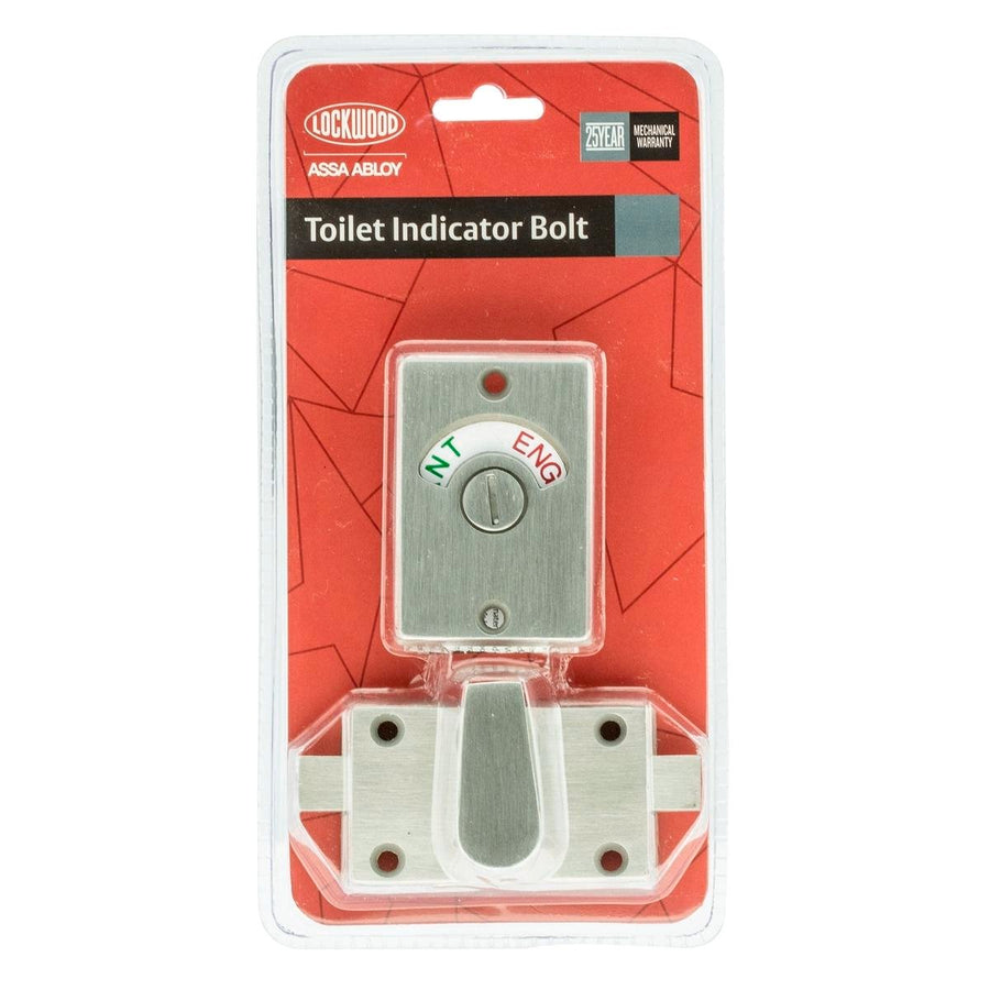 Lockwood Toilet Indicator Bolt Lock - Satin Stainless Steel - 30mm - Easy Install - SuperSaverAU - view 1
