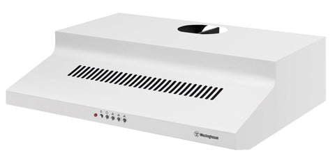 Westinghouse 60cm Fixed White Rangehood - Push Buttons, 200m³/h, Halogen Lighting - WRF610WA
