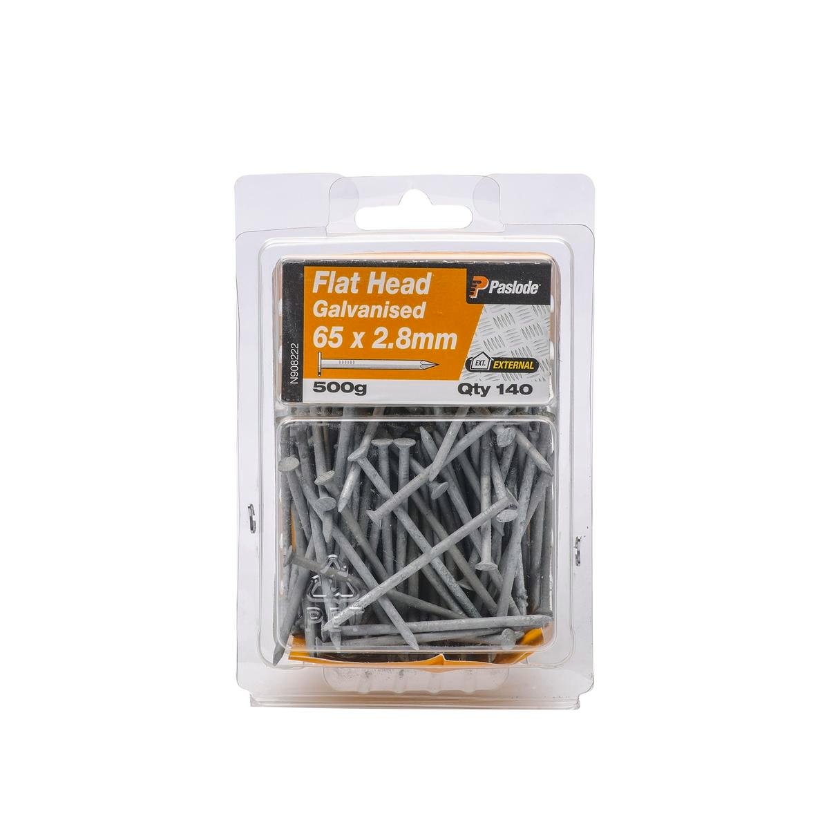 Paslode Galvanised Nails 65 x 2 8mm 500g Flat Head 140 Pack - SuperSaverAU - view 1