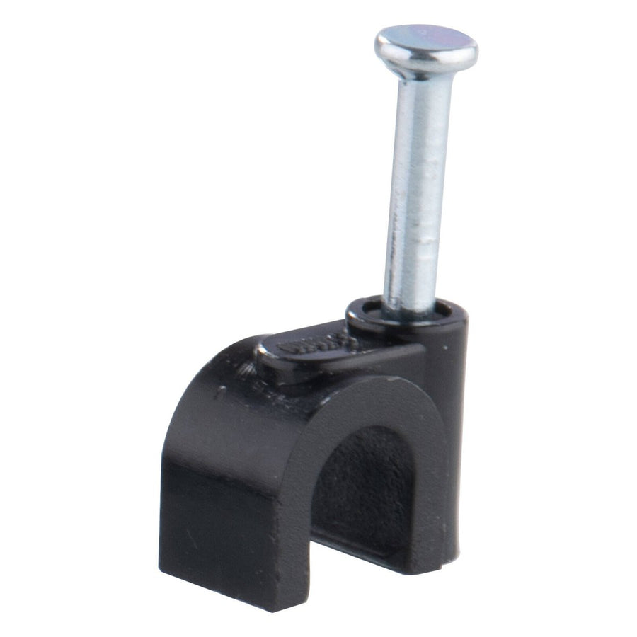 Deta 6mm Black Round Cable Clips - 20 Pack - Durable Plastic - SuperSaverAU - view 1
