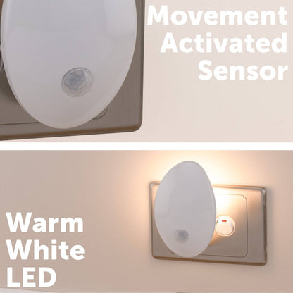 Arlec 240V Motion Sensor LED Plug-in Night Light - Warm White - 70mm x 90mm x 60mm