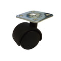 Move It 30mm Hooded Plate Furniture Castor, Nylon Twin Wheel Swivel, 30kg - 2 Pack