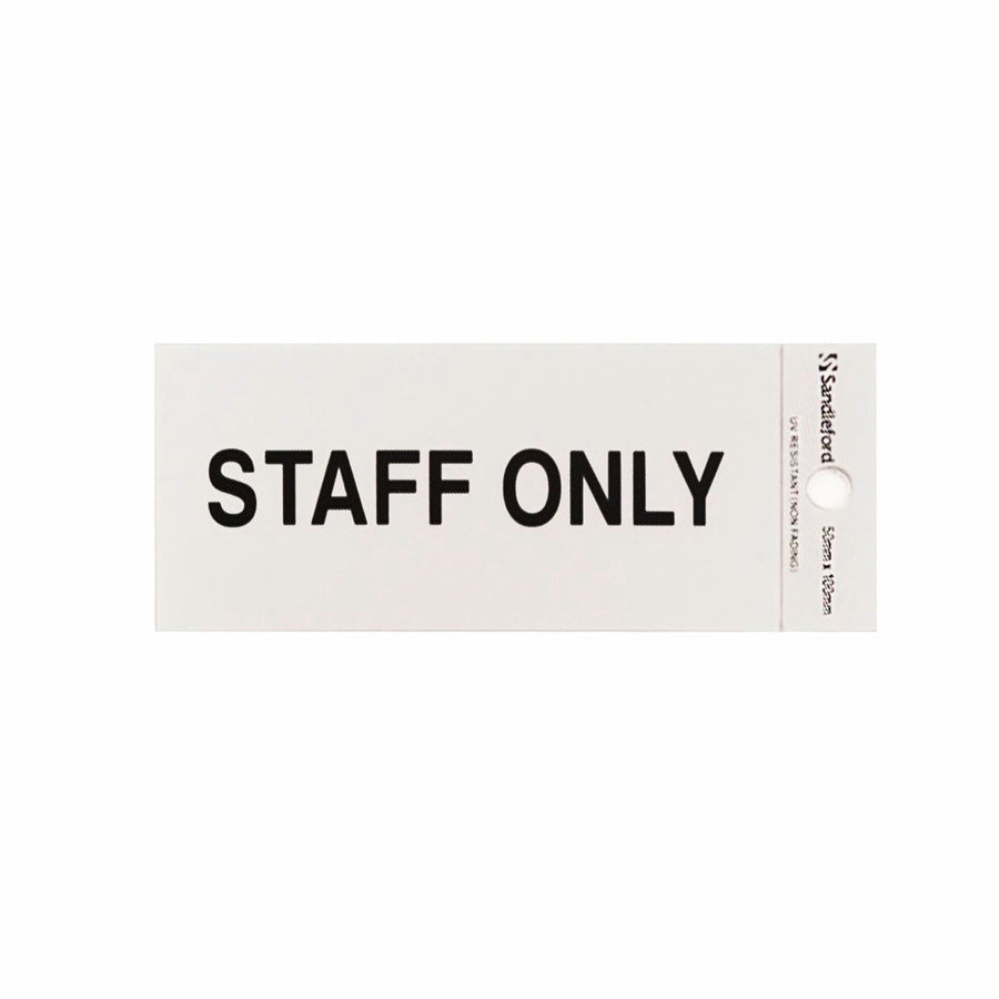 Sandleford Staff Only Sign - 100 x 50mm - Silver - Self Adhesive - SuperSaverAU - view 1
