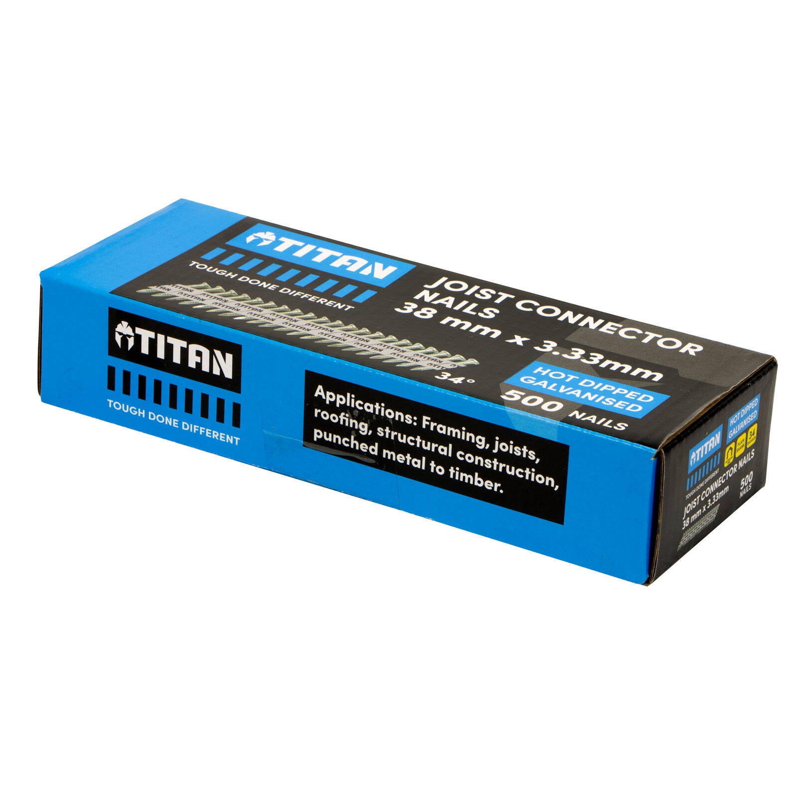Titan 38 x 3.33mm Hot Dipped Galvanised Joist Connector Nails 500 Pack