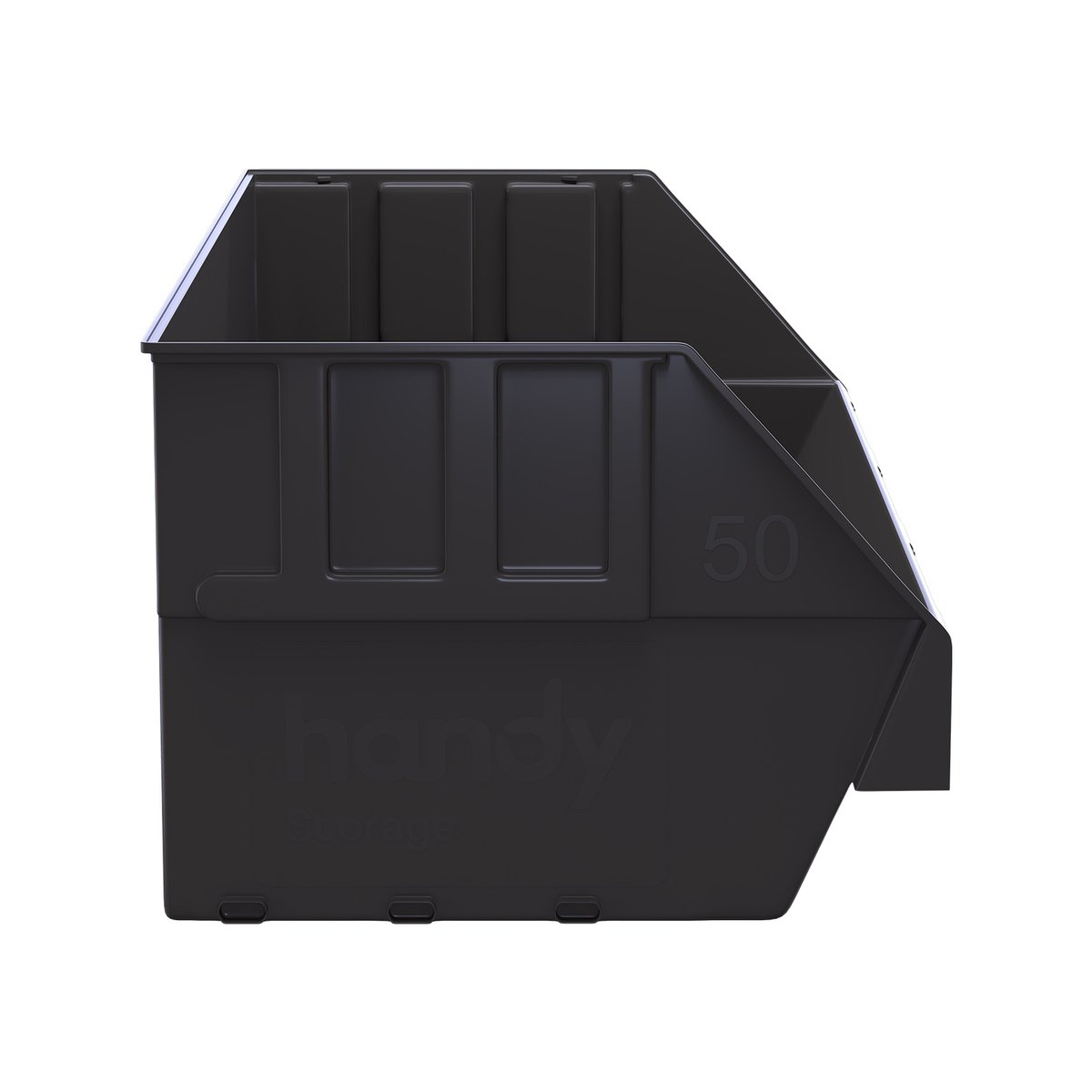 Handy Storage Plastic Storage Tote Size 50 Grey Durable Organizing Bin - SuperSaverAU - view 4