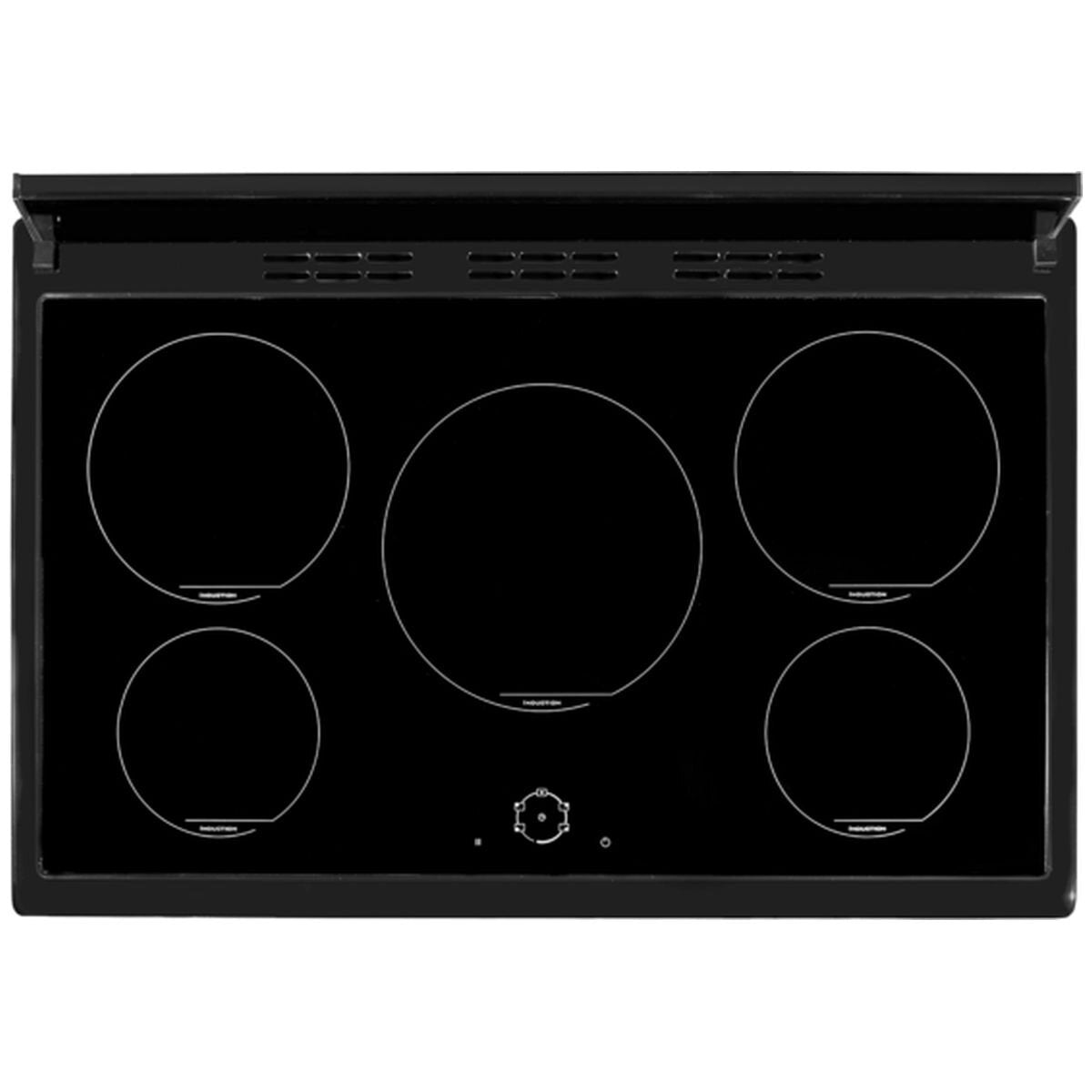 Artusi 90cm Freestanding Induction Oven 161L - Matte Black, Tall Oven, Separate Grill, Five Zones - AFIR935B