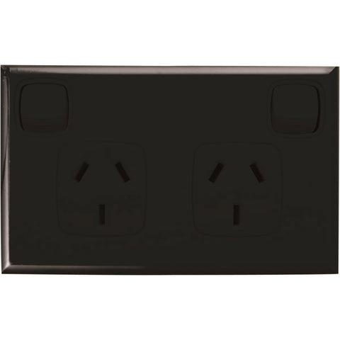 Hpm Excel Double Powerpoint - Matt Black - 73mm x 117mm - Durable ABS - SuperSaverAU - view 1