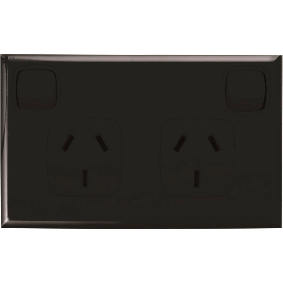 Hpm Excel Double Powerpoint - Matt Black - 73mm x 117mm - Durable ABS - SuperSaverAU - view 1