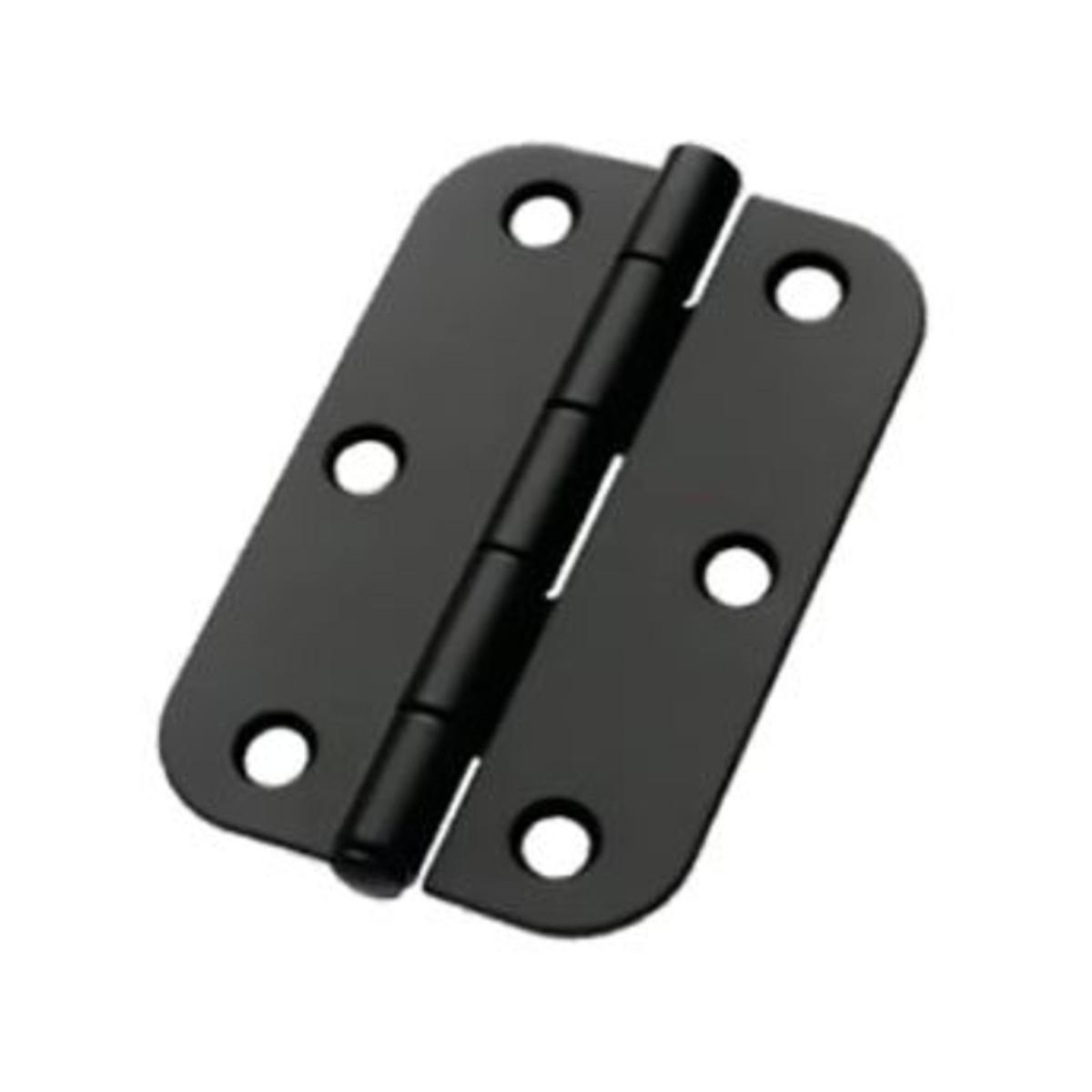 Lane Loose Pin Radius Butt Hinge - 90 x 60 x 1.6mm - Steel - Matte Black - SuperSaverAU - view 1