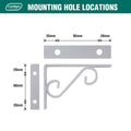 Carinya Scroll Stayed Bracket - 150 x 100mm - Powder Coated Steel - White - SuperSaverAU - view 5